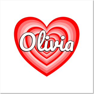 I Love Olivia Heart Funny Olivia Name Gift Posters and Art